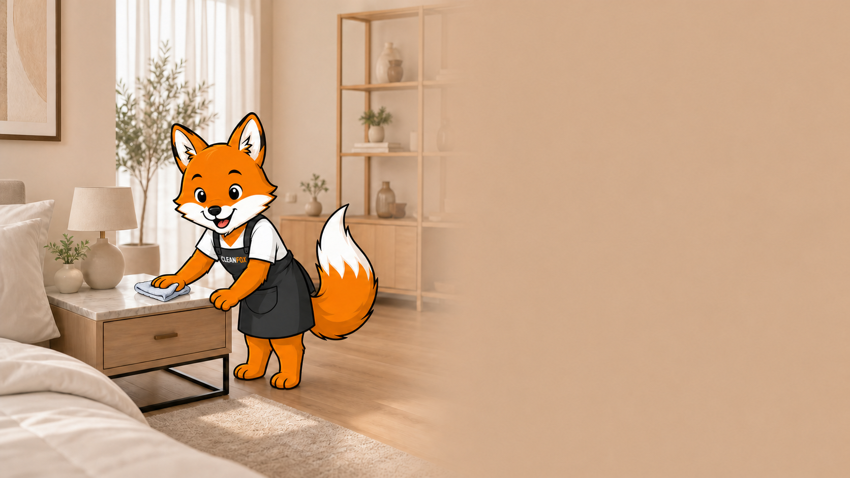 CleanFox прибирає спальню